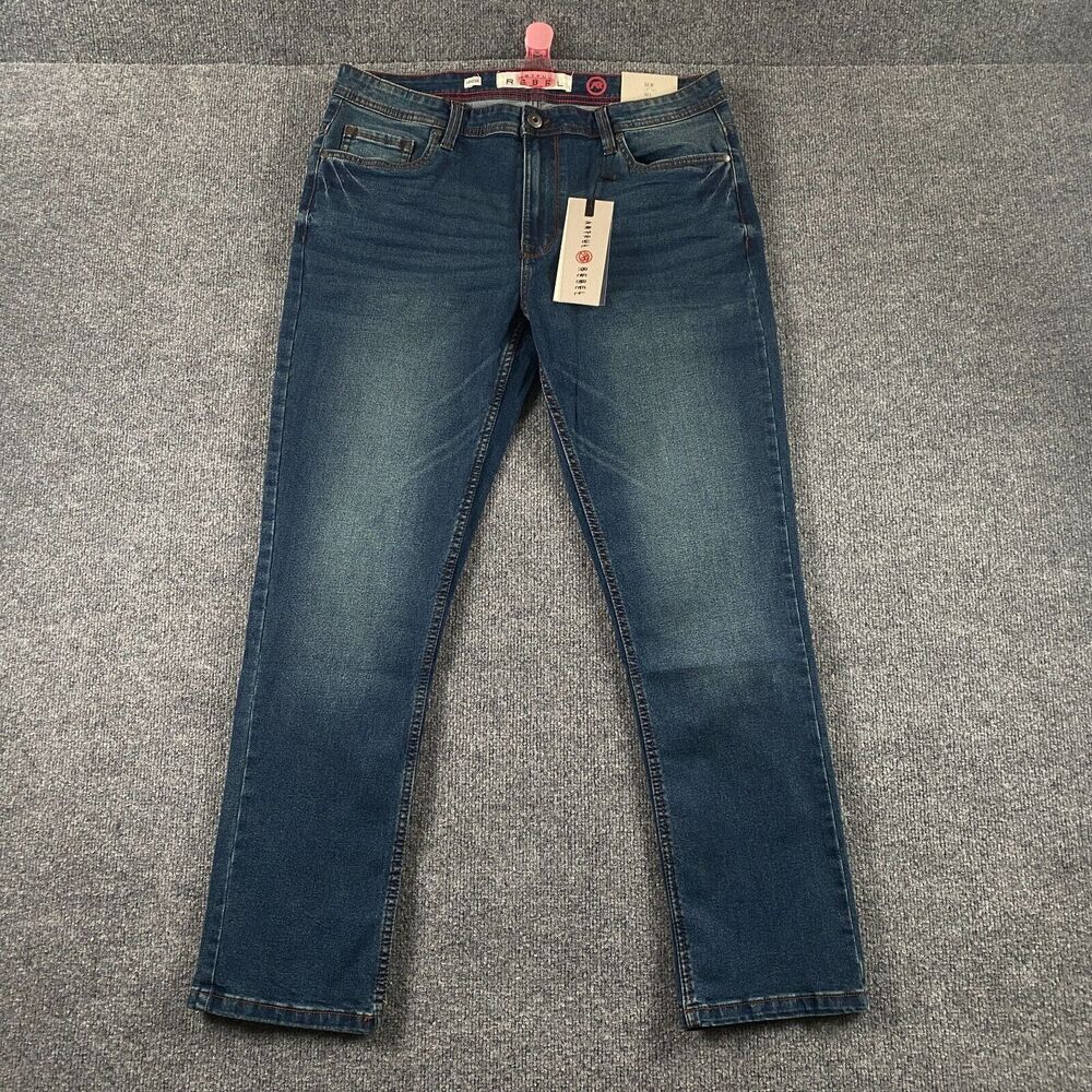 NWT Artful Rebel Luxury Denim Jeans Blue Jax Slim Fit Stretch  Mens 34x30